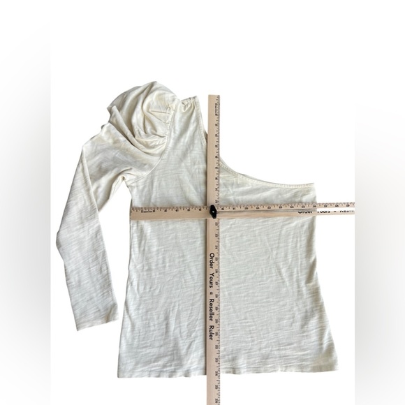 NATION LTD Cotton ONE SHOULDER top in Off white women’s size Medium - Picture 3 of 6